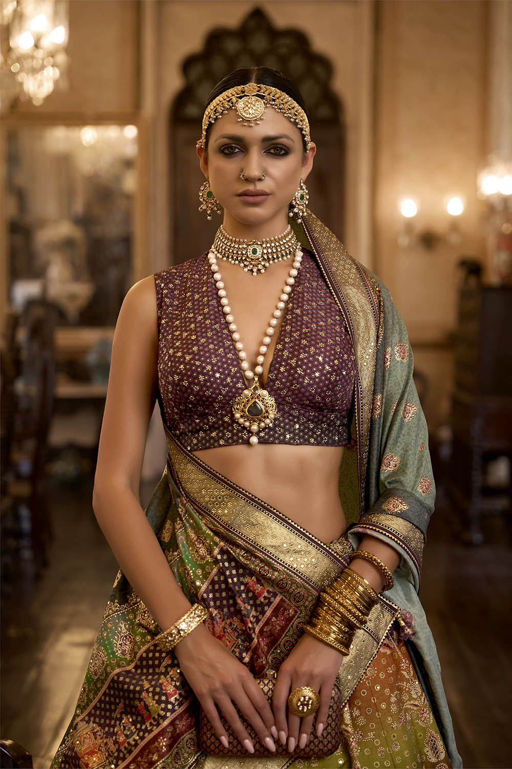 Purple & Pink Shade Embroidery Lahenga Choli with Pretty Blouse and Printed Dupatta