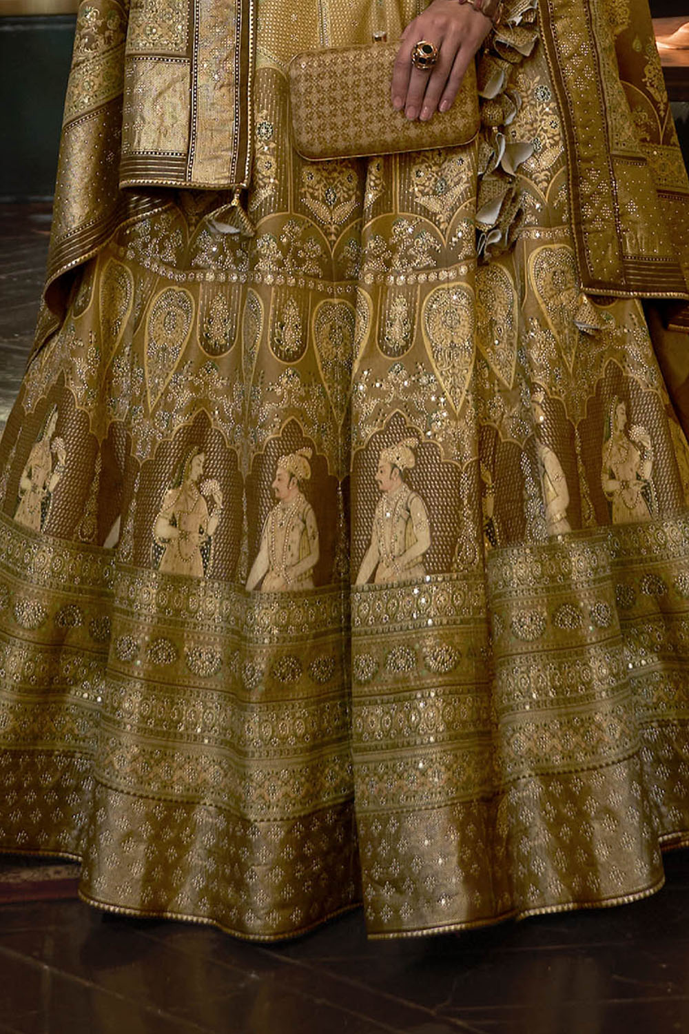 Yellow with Chocolate Maharani Style Soft Silk Designer Lahenga Choli for Woman