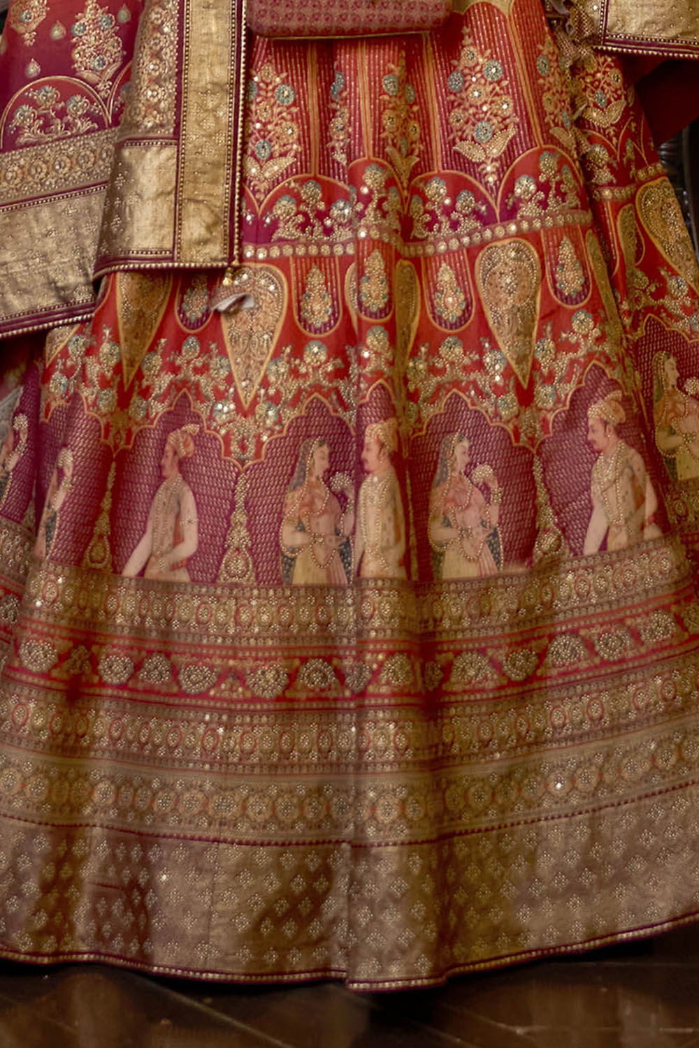 Orange Pink Maharani Style Soft Silk Designer Lahenga Choli for Woman