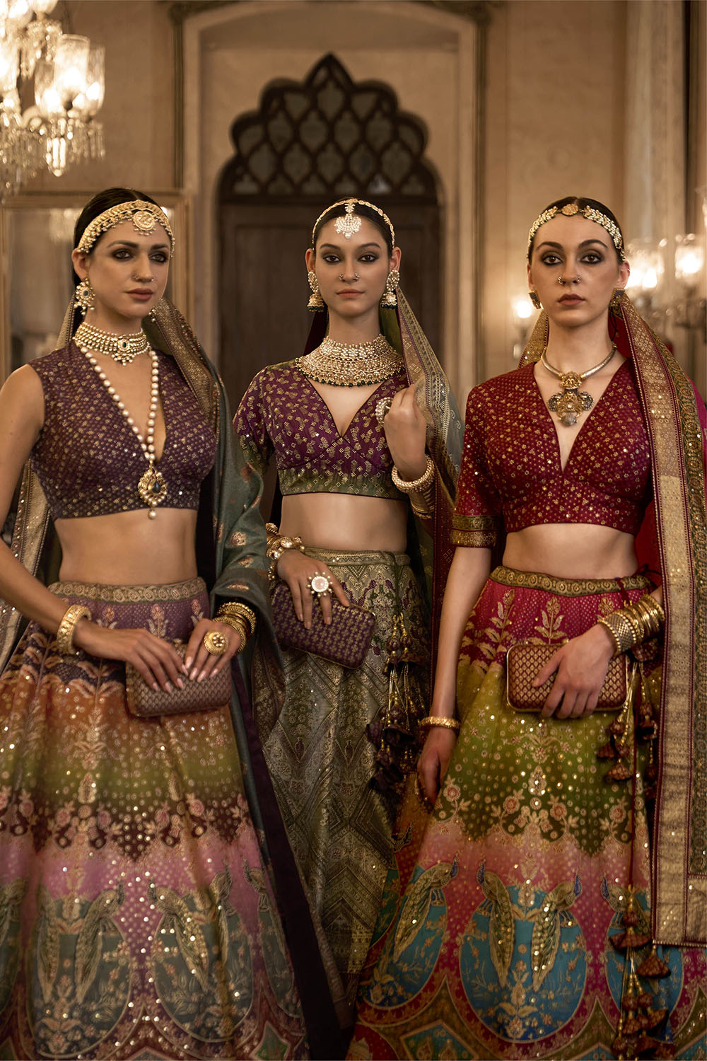 Purple & Pink Shade Embroidery Lahenga Choli with Pretty Blouse and Printed Dupatta