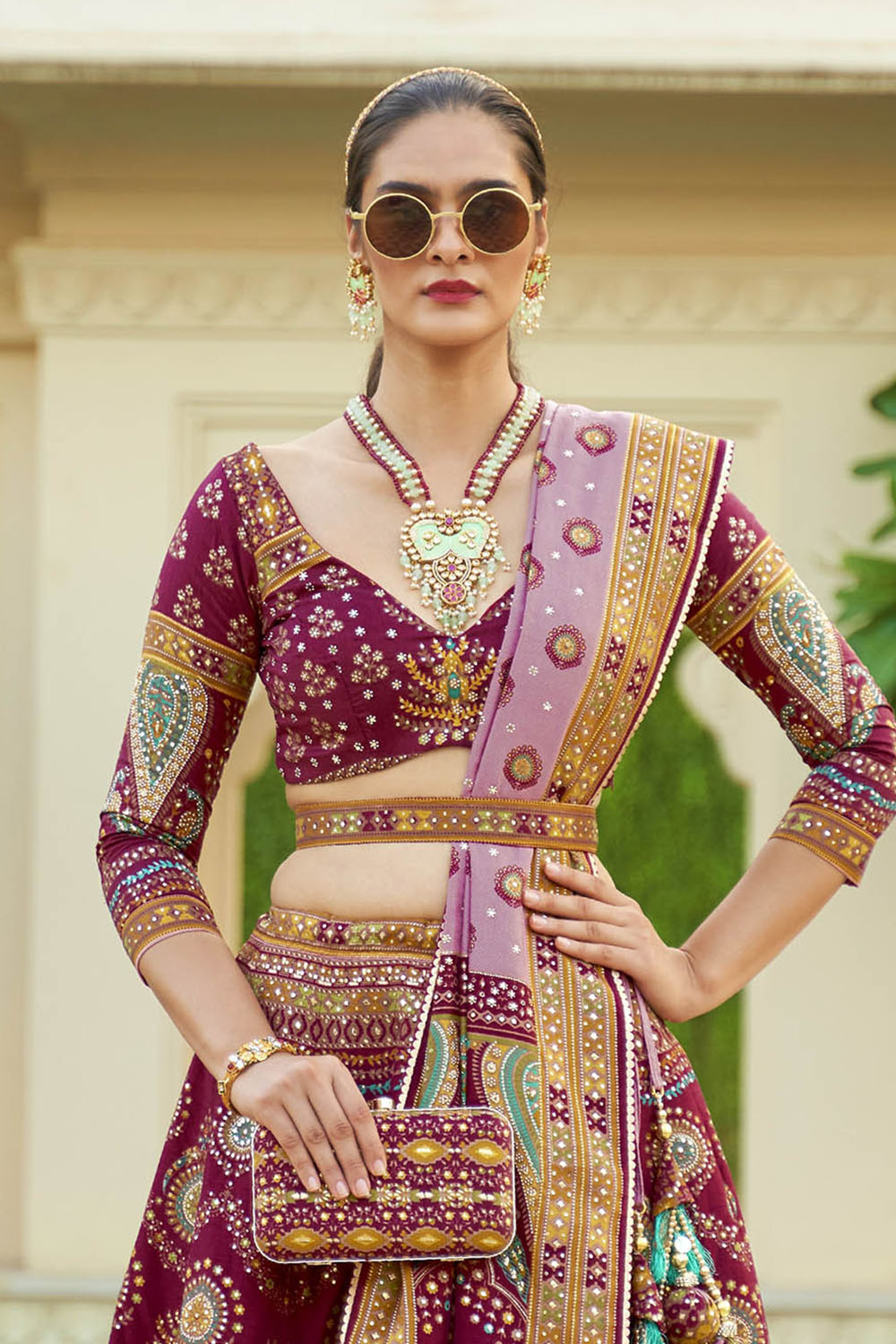 Maroon Red & Multi-colored Heavy Fancy Lahenga Choli with Pretty Blouse and Dupatta