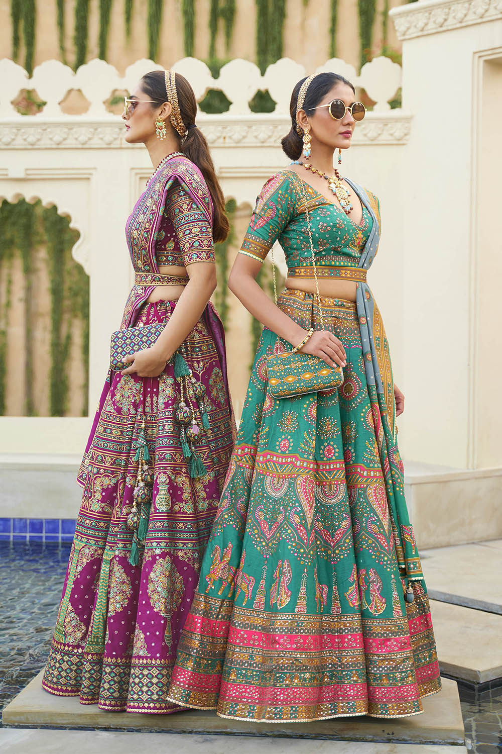 Blue & Multi-colored Designer Heavy Lahenga Choli For Women and Fancy Blouse
