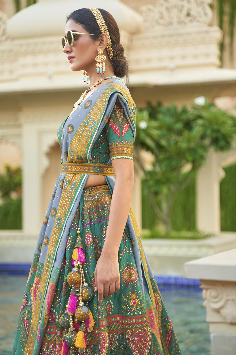 Blue & Multi-colored Designer Heavy Lahenga Choli For Women and Fancy Blouse
