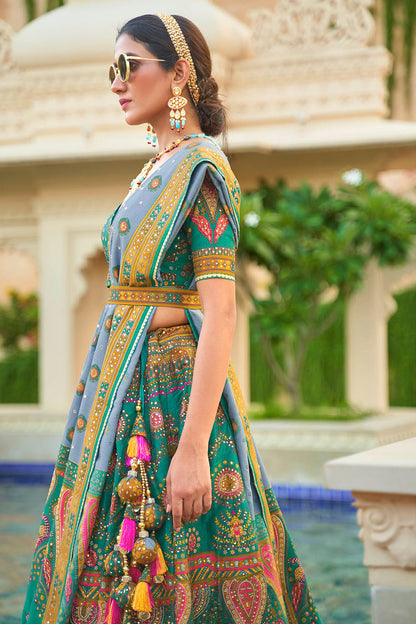 Blue & Multi-colored Designer Heavy Lahenga Choli For Women and Fancy Blouse