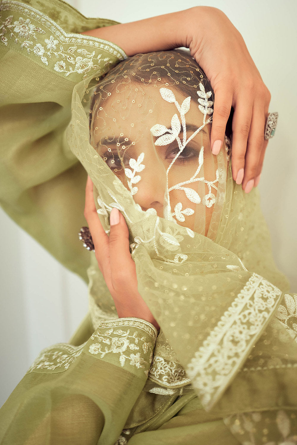 Pastel Green Thread Embroidered Soft Silk Salwar Suit with Dupatta