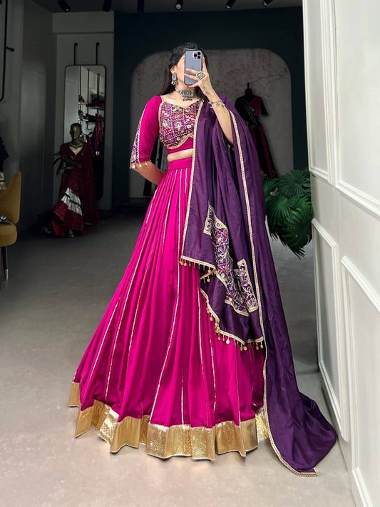 Magenta Pink with Purple Designer Lehenga Choli