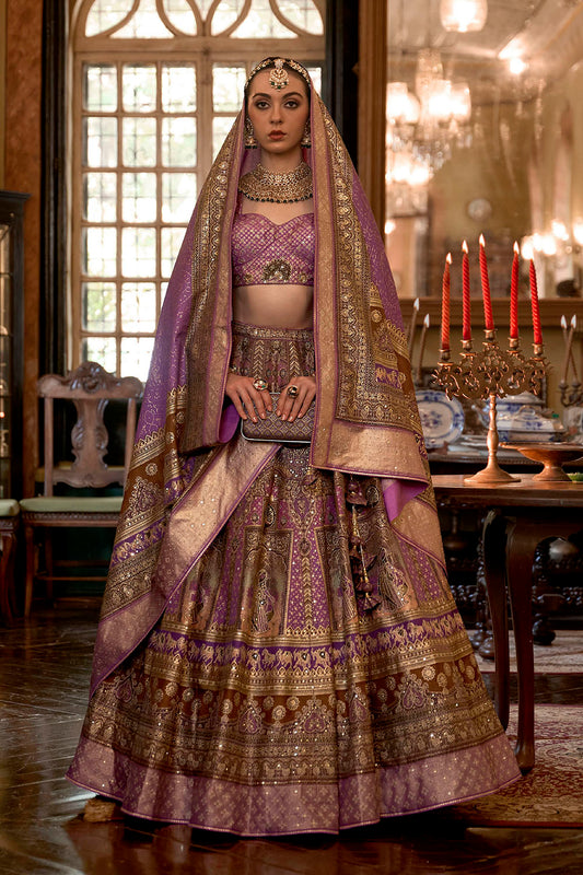 Lavender with Beet Pink Maharani Style Soft Silk Designer Lahenga Choli