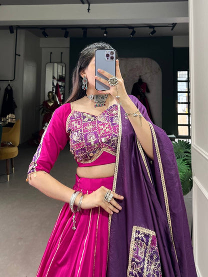 Magenta Pink with Purple Designer Lehenga Choli